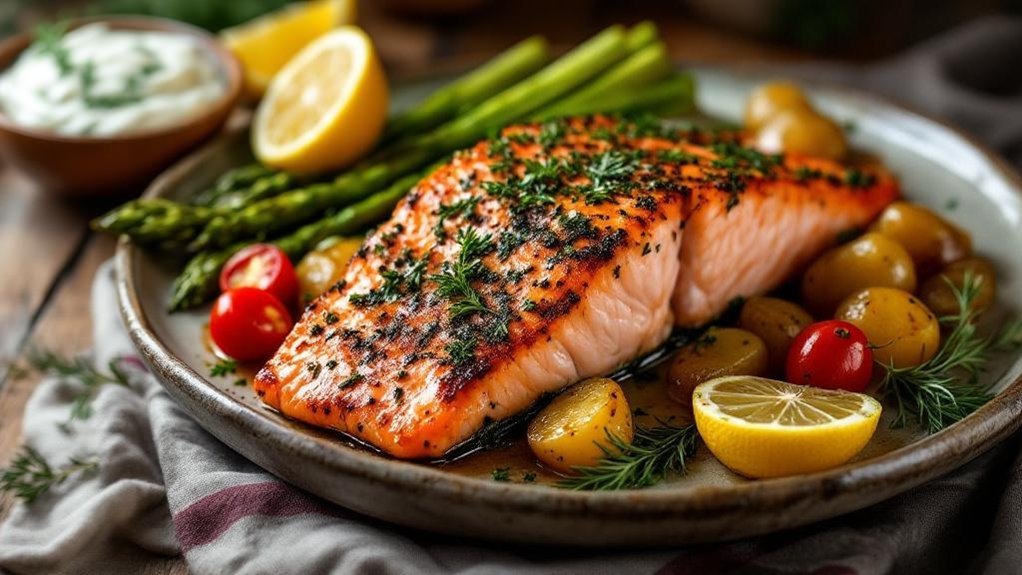 uravnoteženi prilog za pečeni losos