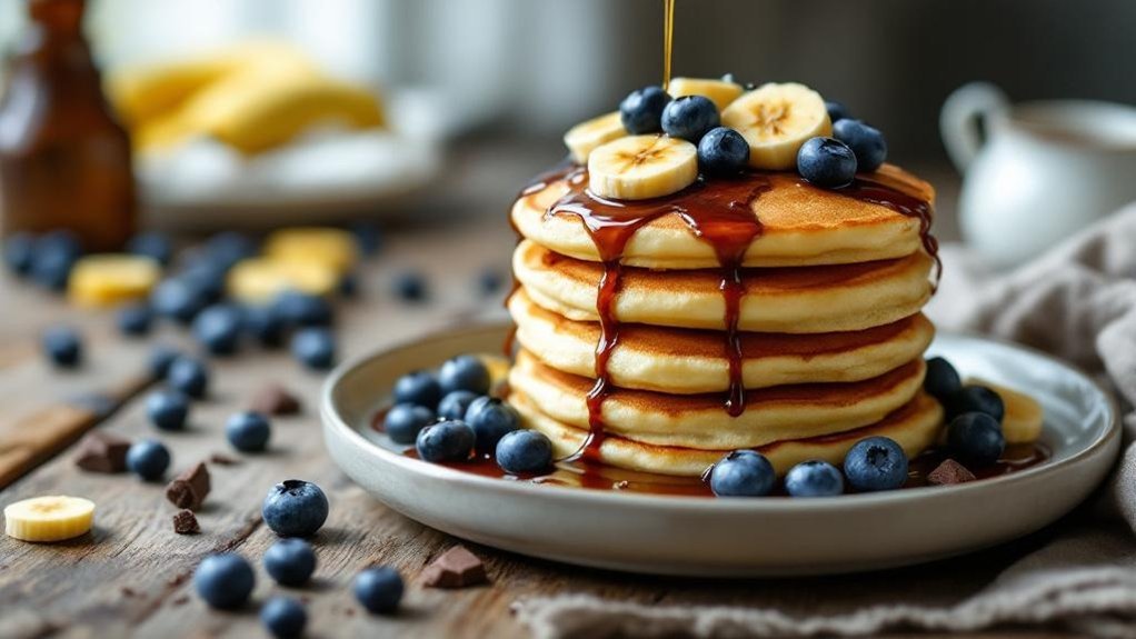 palačinke od borovnice, banane i čokolade