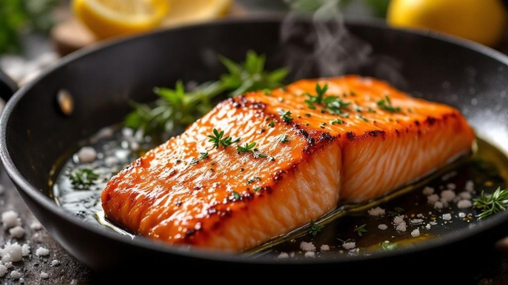 hrskavi losos pržen na tavi za deset minuta