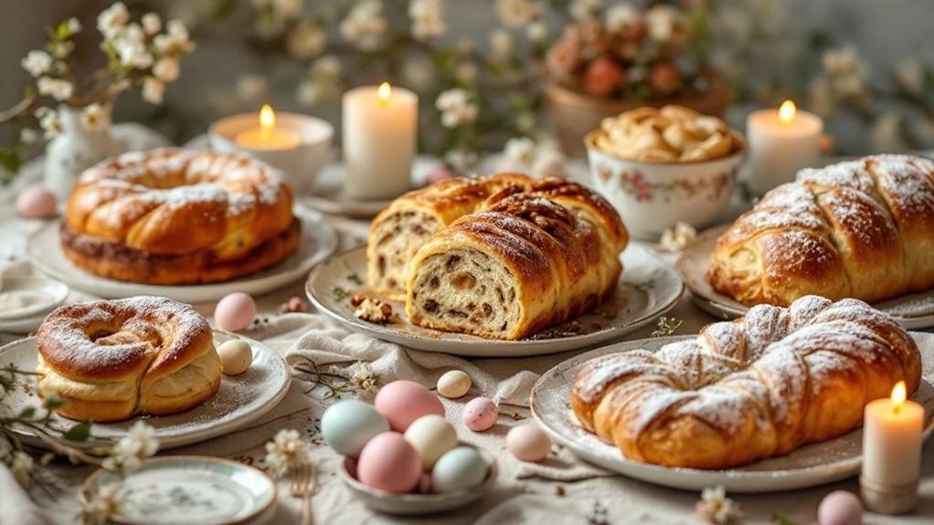 uskrsnji stol tradicionalnih slastica