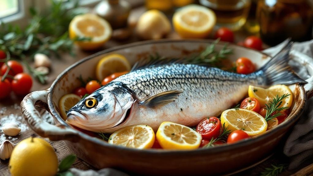 začinjena cijela brancina s ružmarinom