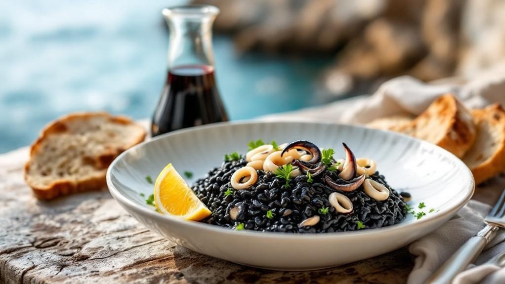 poslužite crni rižoto odmah vruć