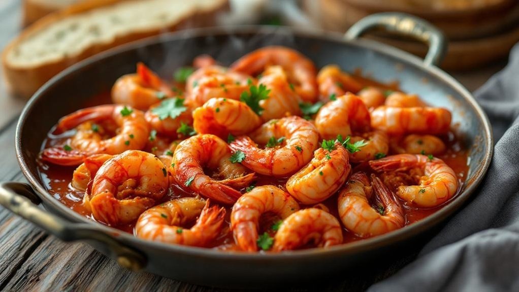 škampi u bijelom vinu s češnjakom