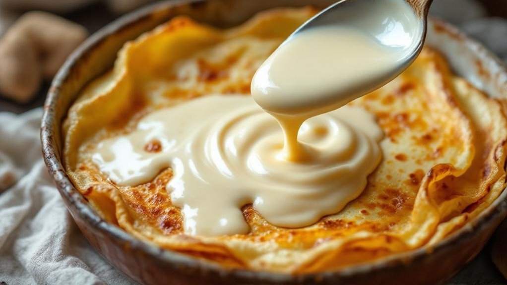 svilenkasto uravnotežen kremasti preliv za palačinke