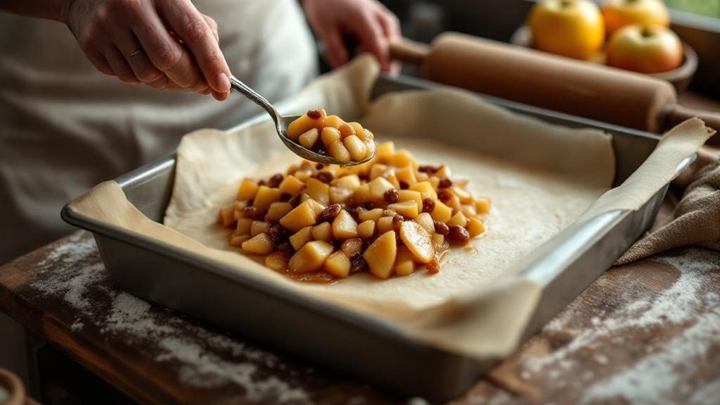 raspodijelite ohlađeni nadjev od jabuka ravnomjerno
