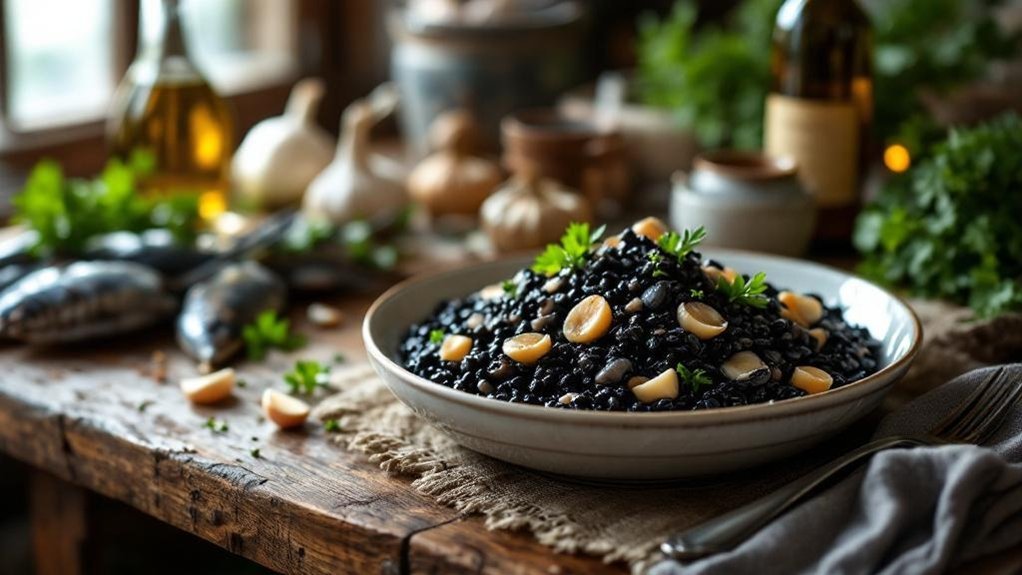 rižoto od morskih plodova s crnilom hobotnice